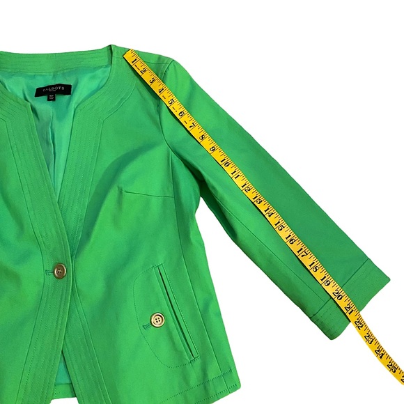 TALBOTS  | LIME GREEN SINGLE BUTTON JACKET - Picture 12 of 14